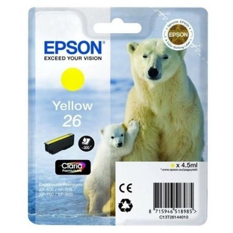 Cartouche Epson 26 Jaune 300 Pages Cartouche Epson 26 Jaune 300 Pages