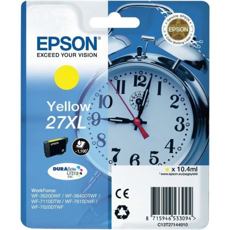 Cartouche Epson 27 XL Jaune 10ML Cartouche Epson 27 XL Jaune 10ML