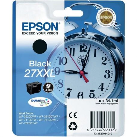 Cartouche Epson 27 XXL Noire 34ML Cartouche Epson 27 XXL Noire 34ML